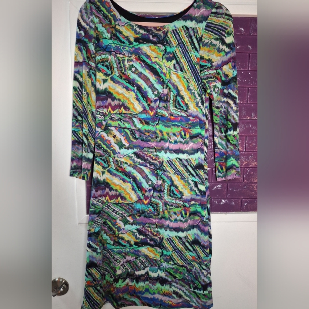 Cluny Dress Abstract Tye Dye Print Size 6